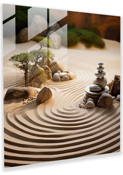 Zen Serene Bahçe Cam Baskı - Zen, Duvar Süslemesi, Cam Baskı, Ev Dekorasyonu, 30X30