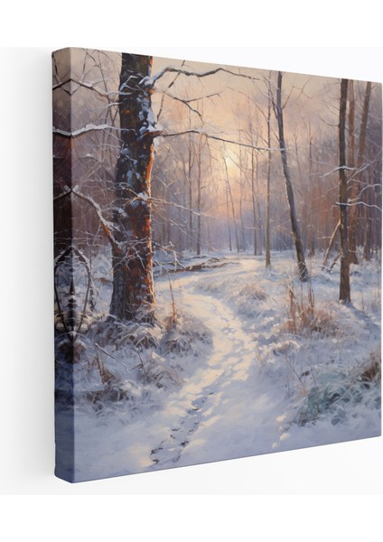 Kış Harikalar Diyarı Duvar Sanatı - Kış, Kış, Duvar Dekorasyonu, Kış Ormanı, 30X30