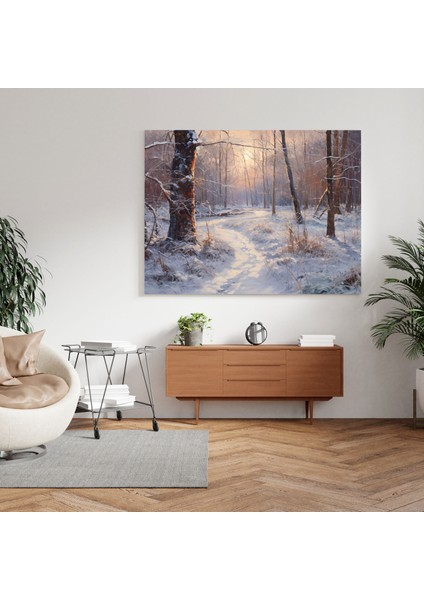 Kış Harikalar Diyarı Duvar Sanatı - Kış, Kış, Duvar Dekorasyonu, Kış Ormanı, 30X30 fiyatları