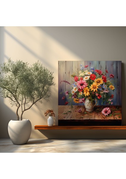 Kır Çiçeği Kanvas Tablo - Buket Gerçekçi Yağlıboya Tablo - Duvar Dekorasyonu - Kır Çiçeği, Kanvas Tablo, Karmaşık Detaylar, Duvar Dekorasyonu, 30X30 fiyatları