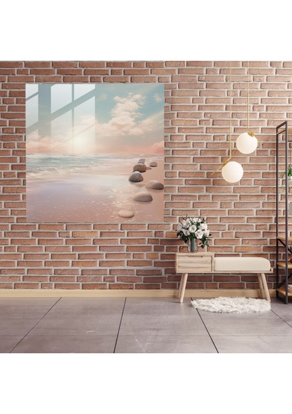Zen Cam Baskı - Sakin Plaj - Zen, Sakin Plaj, Duvar Dekorasyonu, Cam Sanatı, 30X30 fiyatları
