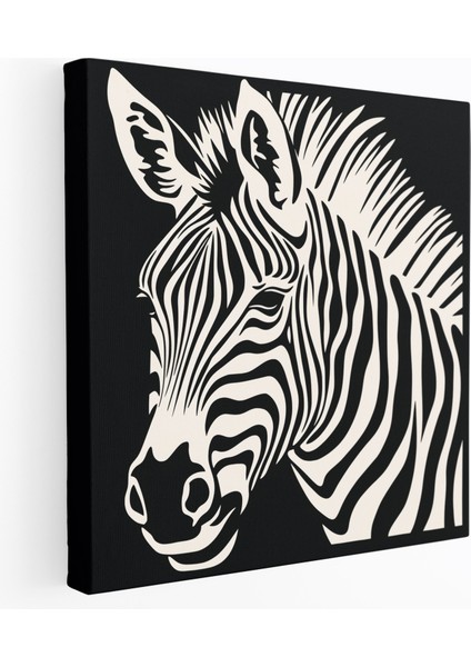 Zebra Kanvas Tablo - Karmaşık Linocut Baskı - Zebra, Kanvas Tablo, Zebra Kanvas Tablo, Zebra Duvar Tablosu, 30X30