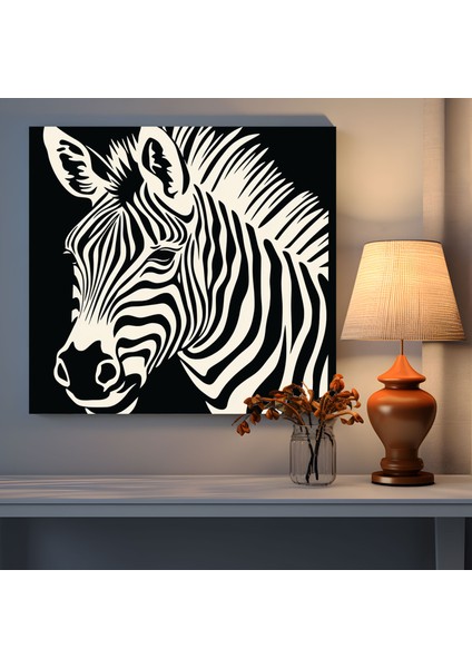 Zebra Kanvas Tablo - Karmaşık Linocut Baskı - Zebra, Kanvas Tablo, Zebra Kanvas Tablo, Zebra Duvar Tablosu, 30X30 fiyatları