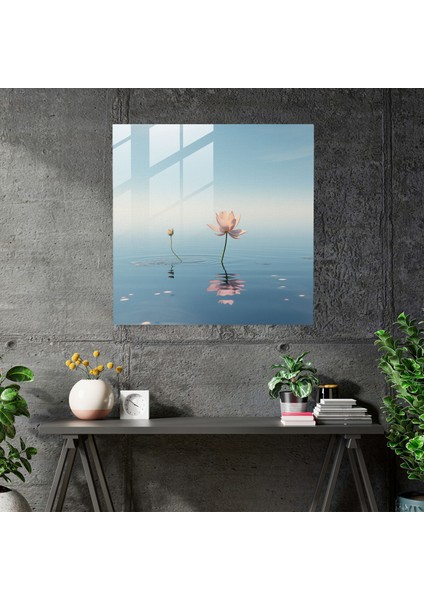 Zen Lotus Cam Baskı - Zen, Zen, Duvar Dekorasyonu, Cam Duvar Sanatı, 30X30 fiyatları
