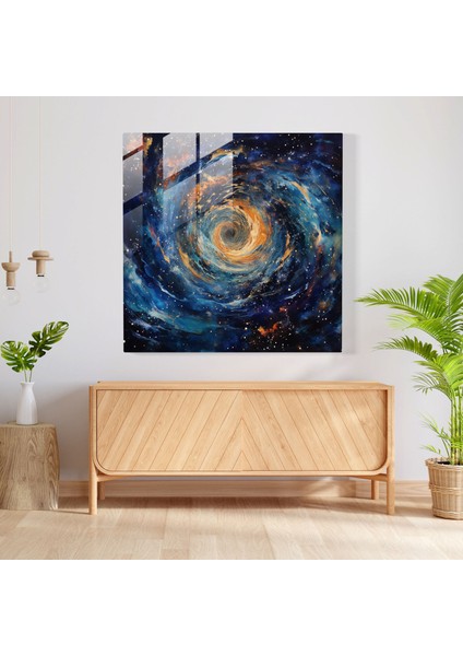 Galaktik Odyssey Cam Baskı - Yıldız Haritası, Cam Duvar Sanatı, Dönen Galaksiler, Yıldız Haritası, 30X30 fiyatları
