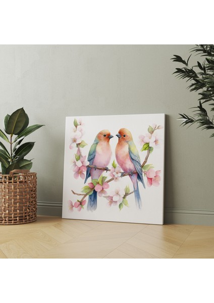 Romantik Muhabbet Kuşları Kanvas Tablo - Romantik, Kanvas Tablo, Kanvas Tablo, Adanmışlık, 30X30 fiyatları