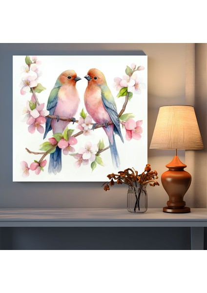Romantik Muhabbet Kuşları Kanvas Tablo - Romantik, Kanvas Tablo, Kanvas Tablo, Adanmışlık, 30X30 modelleri