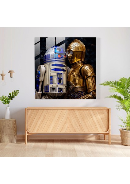 Star Wars Cam Baskı - Vitray Temsili - Narin Bir Mozaik Içinde R2-D2 ve C-3po - Yıldız Savaşları, Cam Duvar Sanatı, Yıldız Savaşları, Mozaik, 30X30 fiyatları