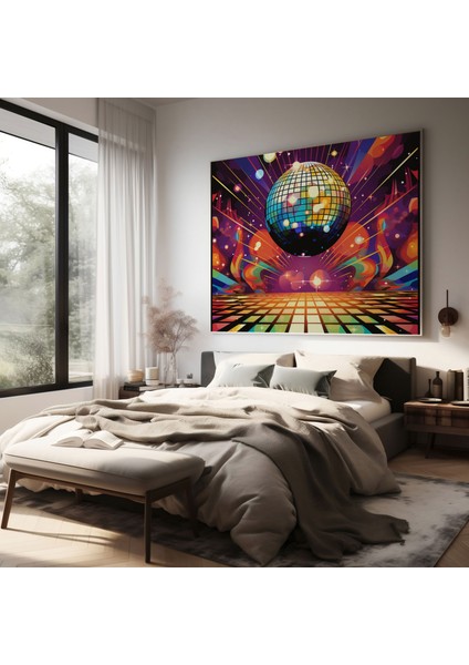 Retro Poster Duvar Sanatı - Retro, Duvar Sanatı, Kanvas, Disko Topu, 30X30 fiyatları