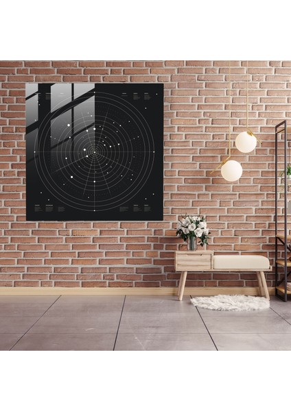 Minimal Yıldız Haritası Cam Baskı - Yıldız Haritası, Yıldız Haritası, Ev Dekorasyonu, Cam Baskı, 30X30 fiyatları