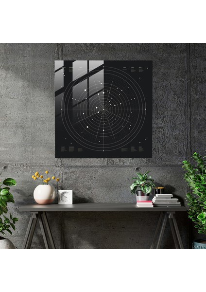 Minimal Yıldız Haritası Cam Baskı - Yıldız Haritası, Yıldız Haritası, Ev Dekorasyonu, Cam Baskı, 30X30 modelleri