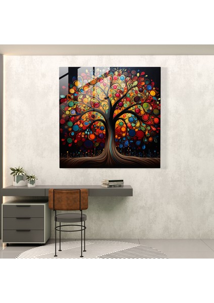 Hayat Ağacı Cam Baskı - Hayat Ağacı, Hayat Ağacı, Modern Sanat, Duvar Süslemesi, 50X50 fiyatları