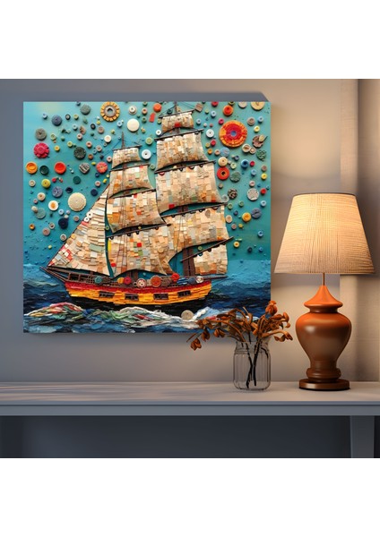 Yelkenli Kanvas Tablo - Yelkenli, Tuhaf, Kanvas Tablo, Kumaş, 30X30 modelleri