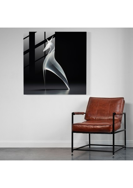 Şık Cam Sanatı - Minimalist Tek Boynuzlu At Heykeli - Tek Boynuzlu At, Ev Dekorasyonu, Pürüzsüz Çizgiler, Minimalist Cam Heykel, 30X30 fiyatları
