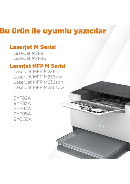 ® Hp Laserjet Mfp M236D Muadil Toner - Çipli / W1360A / 136A / Hp ile Uyumlu