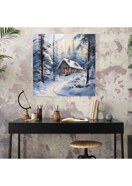 Kış Ormanı Cam Baskı - Kış, Cam Duvar Sanatı, Duvar Dekorasyonu, Ev Dekorasyonu, 30X30 fiyatları