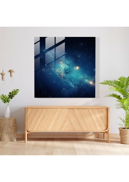 Samanyolu Galaksi Cam Baskı - Yıldız Haritası, Gerçekçi Fotoğrafçılık, Modern Sanat, Gece Gökyüzü, 30X30 fiyatları