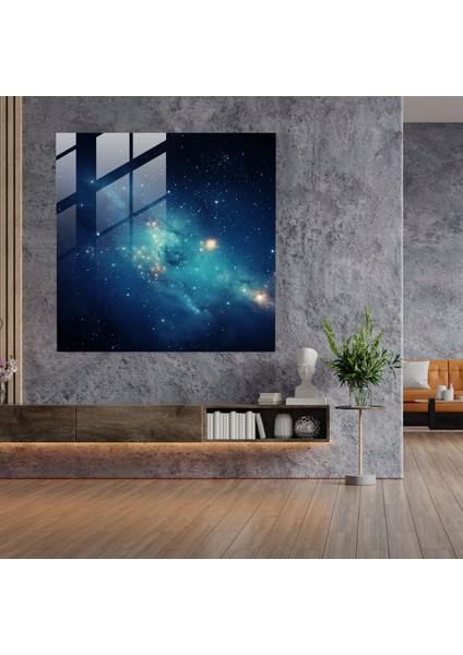 Samanyolu Galaksi Cam Baskı - Yıldız Haritası, Gerçekçi Fotoğrafçılık, Modern Sanat, Gece Gökyüzü, 30X30 modelleri