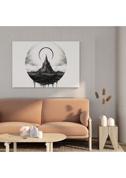 Yüzüklerin Efendisi Duvar Sanatı - Minimalist Yüzük ve Sauron'un Gözü - Yüzüklerin Efendisi, Siyah Beyaz Çizimler, Yüzüklerin Efendisi, Sanatı, 100X100 fiyatları