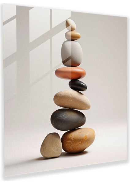 Zen Çakıl Taşları Cam Baskı - Zen, Duvar Dekorasyonu, Cam Duvar Sanatı, Cam Sanatı, 30X30