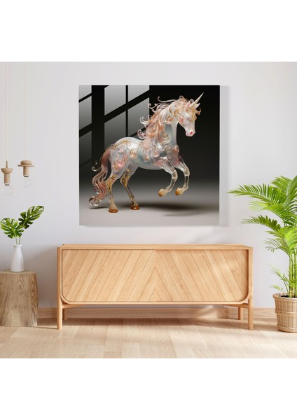 Üfleme Cam Heykel - Elegant Unicorn - Unicorn, Cam Duvar Sanatı, Heykel, Unicorn, 30X30