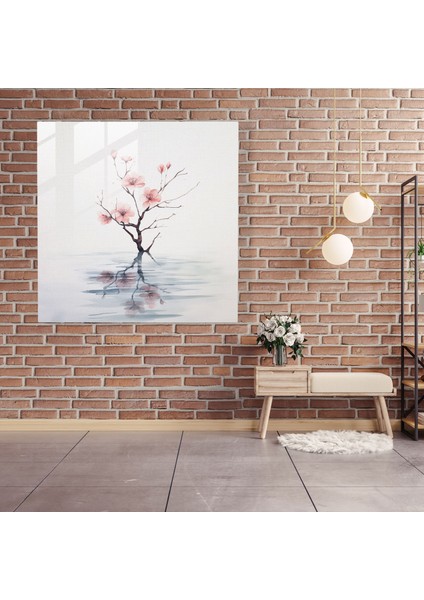 Zen Suluboya Çiçeği Cam Baskı - Zen, Cam Duvar Sanatı, Minimalist, Sakin, 30X30
