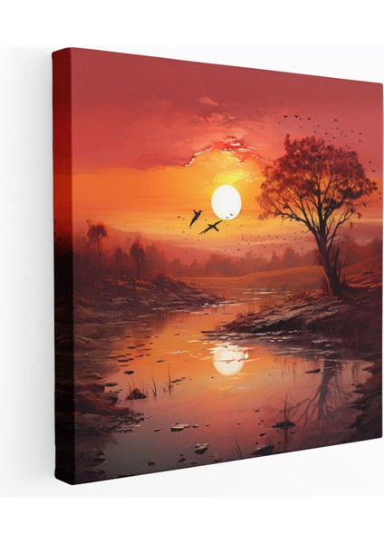 Sunrise Dijital Baskı - Gün Doğumu, Gün Doğumu, Ev Dekorasyonu, Canlı Renkler, 30X30