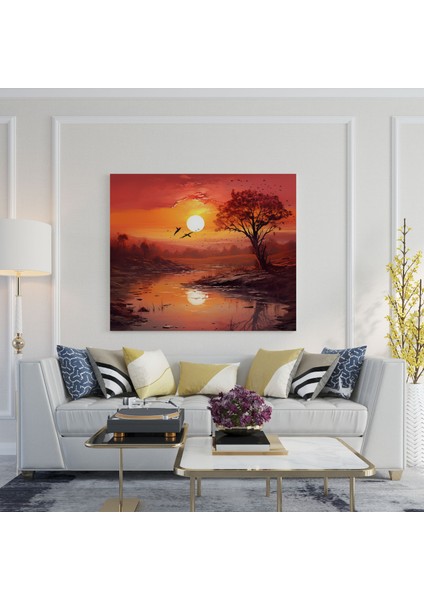 Sunrise Dijital Baskı - Gün Doğumu, Gün Doğumu, Ev Dekorasyonu, Canlı Renkler, 30X30