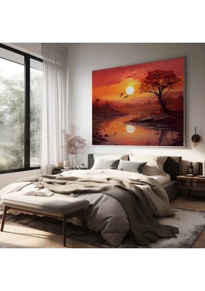 Sunrise Dijital Baskı - Gün Doğumu, Gün Doğumu, Ev Dekorasyonu, Canlı Renkler, 30X30