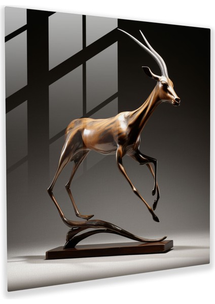 Yaban Hayatı Cam Baskı - Hareket Halindeki Zarif Ceylan - Yaban Hayatı, Ceylan, Duvar Dekorasyonu, Ev Dekorasyonu, 30X30