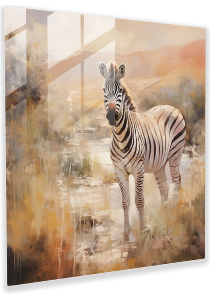 Ethereal Zebra Cam Baskı - Zebra, Ev Dekorasyonu, Yumuşak Fırça Darbeleri, Empresyonist Sanat Eseri, 30X30