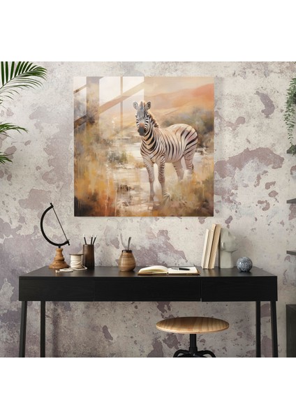 Ethereal Zebra Cam Baskı - Zebra, Ev Dekorasyonu, Yumuşak Fırça Darbeleri, Empresyonist Sanat Eseri, 30X30 fiyatları