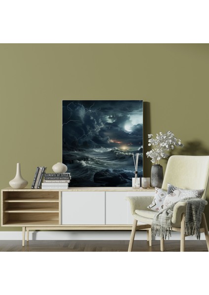 Deniz Manzarası Duvar Dekorasyonu - Deniz Manzarası, Duvar Sanatı, Kanvas Tablo, Dramatik, 30X30 fiyatları