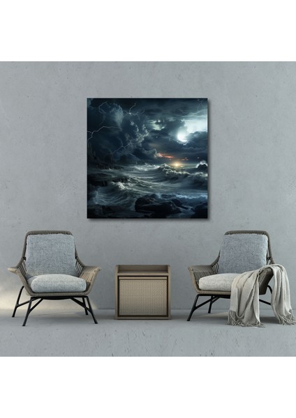 Deniz Manzarası Duvar Dekorasyonu - Deniz Manzarası, Duvar Sanatı, Kanvas Tablo, Dramatik, 30X30 modelleri