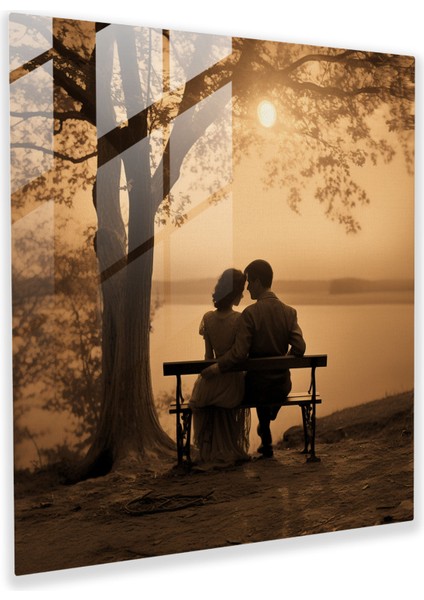 Romantik Vintage Sepya Cam Baskı - Romantik, Duvar Süslemesi, Fotoğraf, Romantik, 30X30