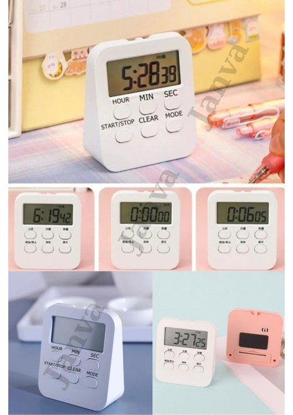 Kronometreli Öğrenci Masa Mutfak Sporcu Buzdolabı Fırın Saati Ders Çalışma Dijital Kolay Kurulum