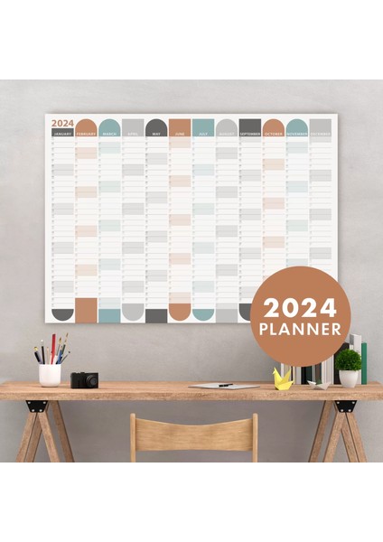 2025 Yıllık Planlayıcı Duvar Takvimi Boho 2025 Yılı Planlayıcısı Aylık Planlayıcı Boyut 35 x 50 cm