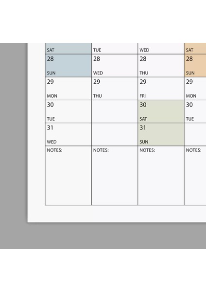 2025 Yıllık Planlayıcı Duvar Takvimi Boho Renk Planlayıcı Takvim 2025 Okul Takvimi Boyut 50 x 70 cm fırsatları