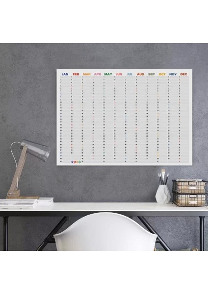 2025 Yıllık Planlayıcı Duvar Takvimi Rengarenk Aylar Boyut 50 x 70 cm