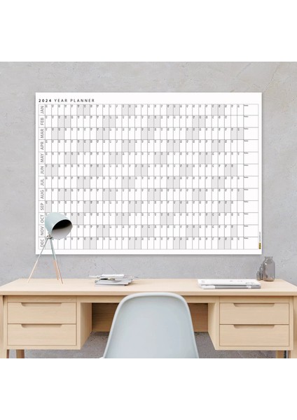 2025 Yıllık Planlayıcı Duvar Takvimi Yatay Gri Renk Planlayıcı 2025 Planlayıcı Takvim Boyut 35 x 50 cm