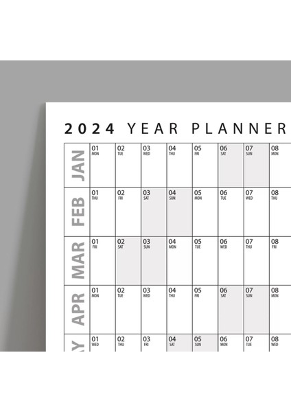2025 Yıllık Planlayıcı Duvar Takvimi Yatay Gri Renk Planlayıcı 2025 Planlayıcı Takvim Boyut 35 x 50 cm fiyatları