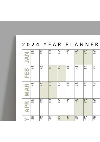 2025 Yıllık Planlayıcı Duvar Takvimi Yatay Botanik Yeşil Planlayıcı Planlayıcı Takvim Boyut 50 x 70 cm fiyatları