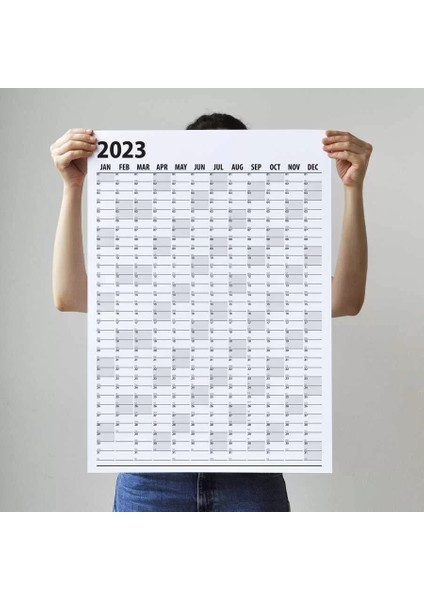 2025 Yıllık Planlayıcı Duvar Takvim Siyah Yearly Wall Planner Boyut 70 x 100 cm