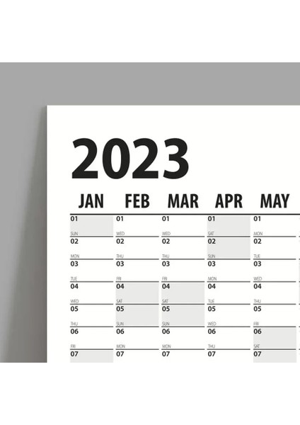 2025 Yıllık Planlayıcı Duvar Takvim Siyah Yearly Wall Planner Boyut 70 x 100 cm
