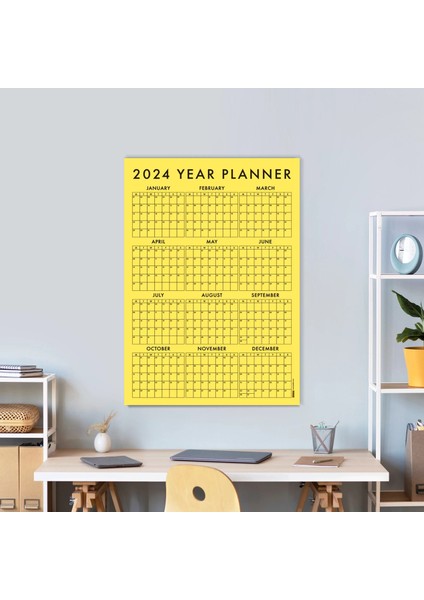 Sarı Renk 2025 Yıllık Planlayıcı Duvar Takvimi 2025 Takvim Aylık Planlayıcı Boyut 35 x 50 cm