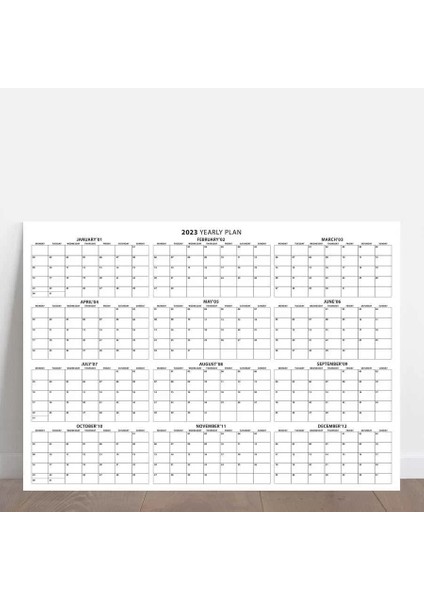 2025 Yıllık Planlayıcı Duvar Takvimi Beyaz Renkli Kağıt Boyut 50 x 70 cm fiyatları