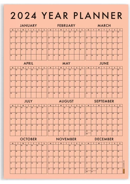 Somon Renk 2025 Yıllık Planlayıcı Duvar Takvimi 2025 Takvim Aylık Planlayıcı Boyut 35 x 50 cm indirimleri