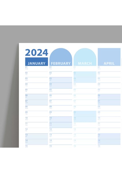 2025 Yıllık Planlayıcı Duvar Takvimi Mavi 2025 Yılı Planlayıcısı Aylık Planlayıcı Boyut 35 x 50 cm