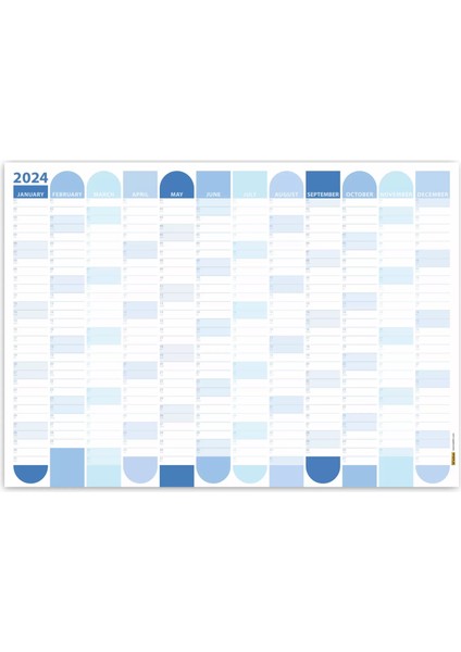 2025 Yıllık Planlayıcı Duvar Takvimi Mavi 2025 Yılı Planlayıcısı Aylık Planlayıcı Boyut 35 x 50 cm