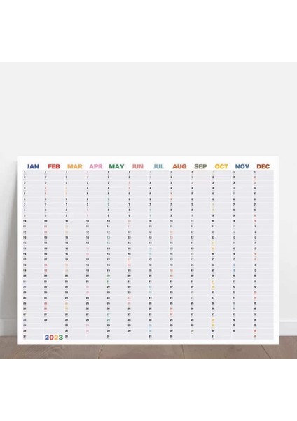 2025 Yıllık Planlayıcı Duvar Takvimi Rengarenk Aylar Boyut 70 x 100 cm